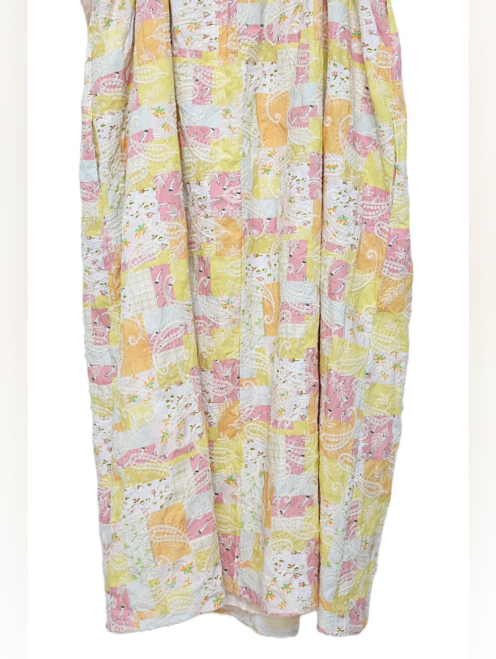 NWT Aureum Hamptons Patchwork Quilt Floral Embroidered Midi Dress Sz S Boho - Picture 8 of 12